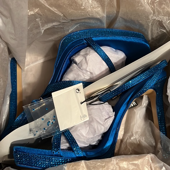 Zara Blue Rhinestone Heels